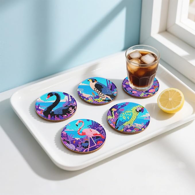 DOZEEZOP 8-Pack Diamond Art Coaster Kit