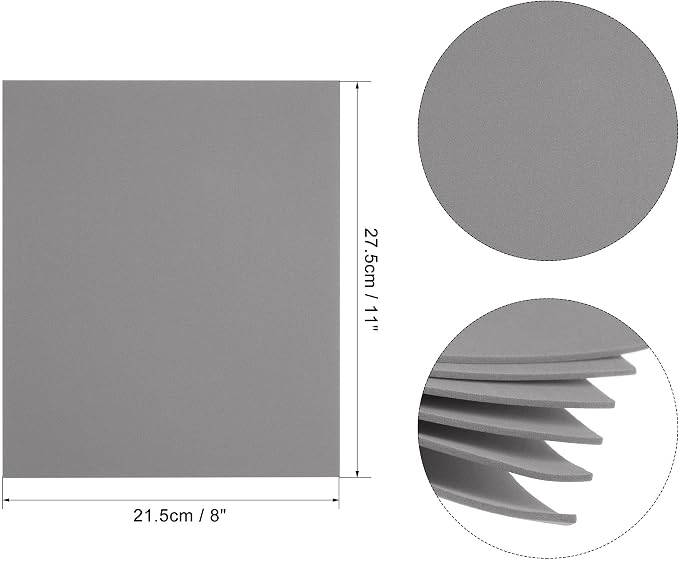 uxcell Dark Grey EVA Foam Sheets 11 x 8 inch 1.7mm Thickness