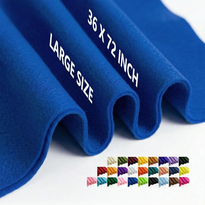 Royal Blue Felt Fabric 36" x 72" 1.6mm Thick Large Craft Sheet | Soft, Flexible