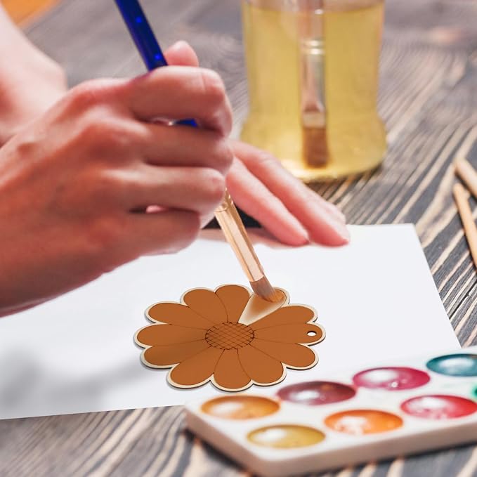 IMIKEYA 40pcs Unfinished Wooden Crafts Jute Ropes Painting Kits Featuring