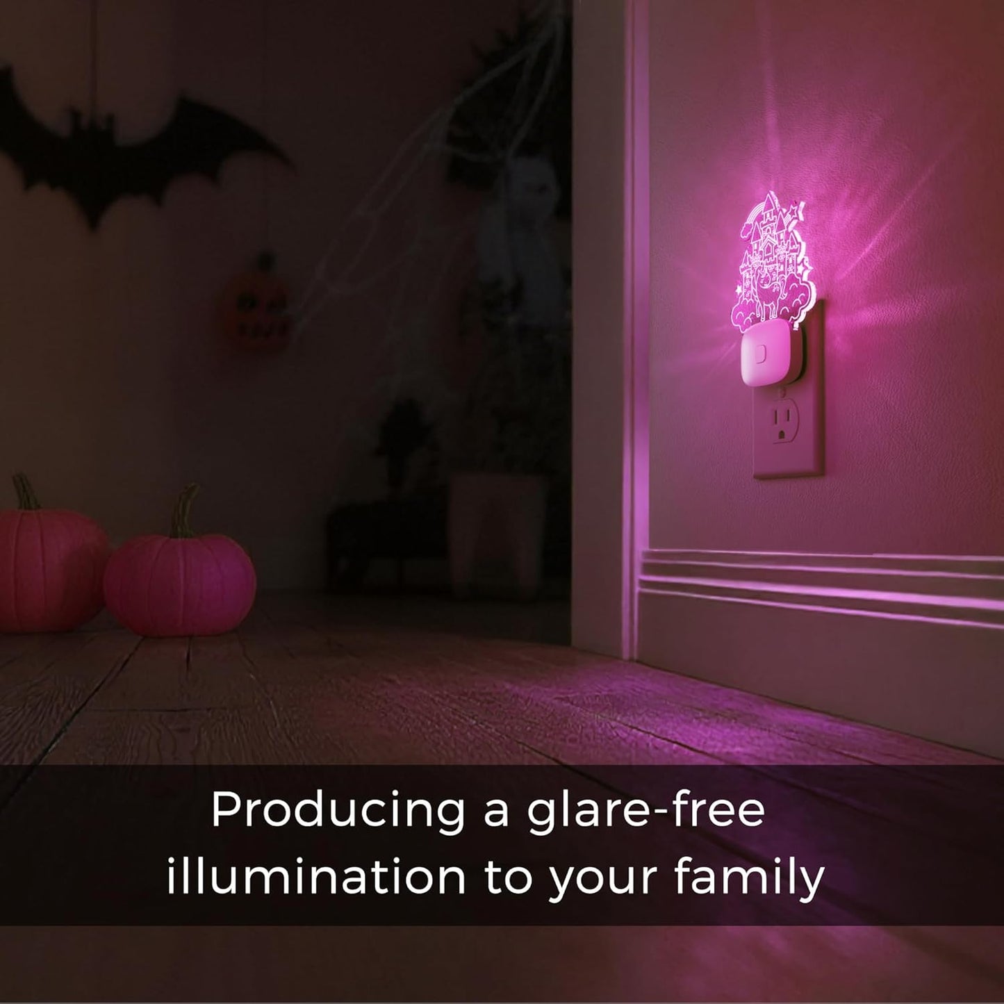 L LOHAS LED Night Lights for Kids, Acrylic Carved Castle Design, 8-Color Changing, Dusk to Dawn Sensor, Plug in Kids Night Lights for Baby, Girls Bedroom, 1 Pack