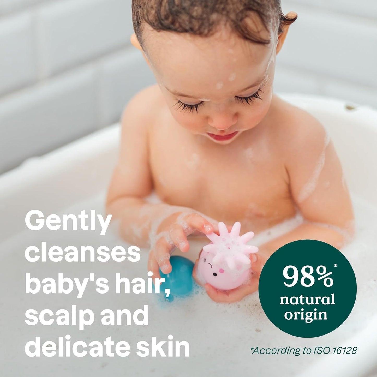 ATTITUDE 2-in-1 Hair and Body Foaming Baby Wash, EWG Verified Shampoo Soap, Dermatologically Tested, Made with Naturally Derived Ingredients, Vegan, Unscented, 10 Fl Oz