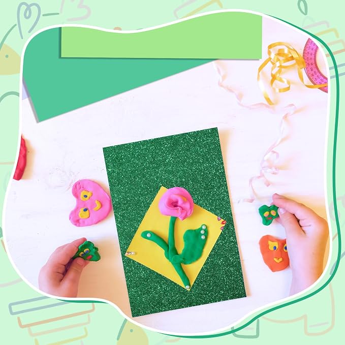 Feifeiya 48 Pack EVA Foam Sheets 8 x 12 Inch, 12 Glitter Sparkle Foam Sheet 36
