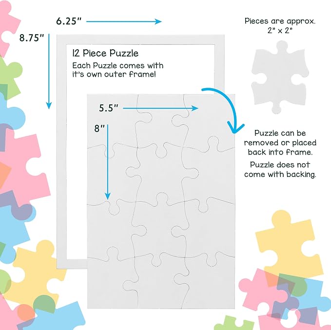Hygloss 8 Blank Jigsaw Puzzles
