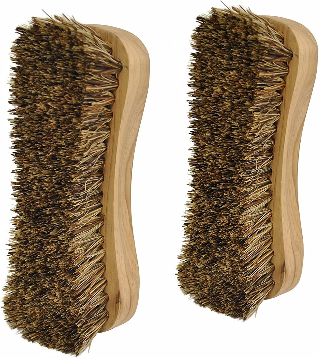 All-Natural Wooden Scrub Brush Set | Wooden Handle | Palmyra Bristle Brush for Cleaning | Eco Friendly Cleaning Products | Scrub Brush Set of 2