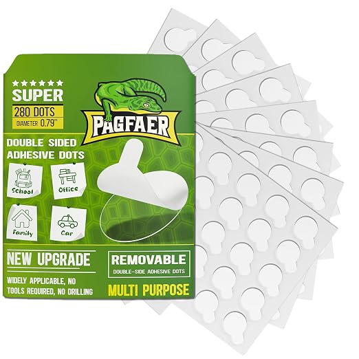 280 Pcs Double Sided Adhesive Dots, 0.79" Clear Removable Sticky Adhesive