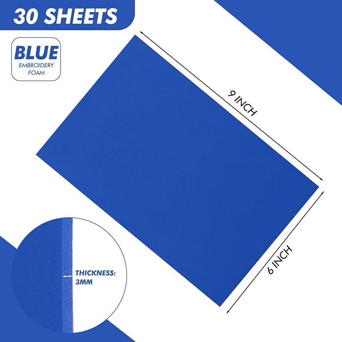 Innconee 30 Pcs Embroidery Foam 3D 3mm EVA Puffy Foam Sheets