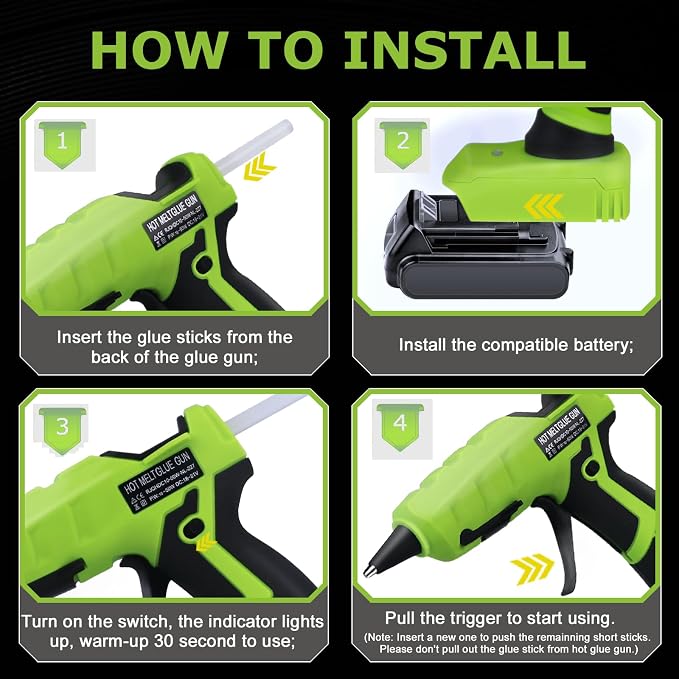 Cordless Hot Glue Gun for Black+Decker, Suitable for Black+Decker 20V MAX