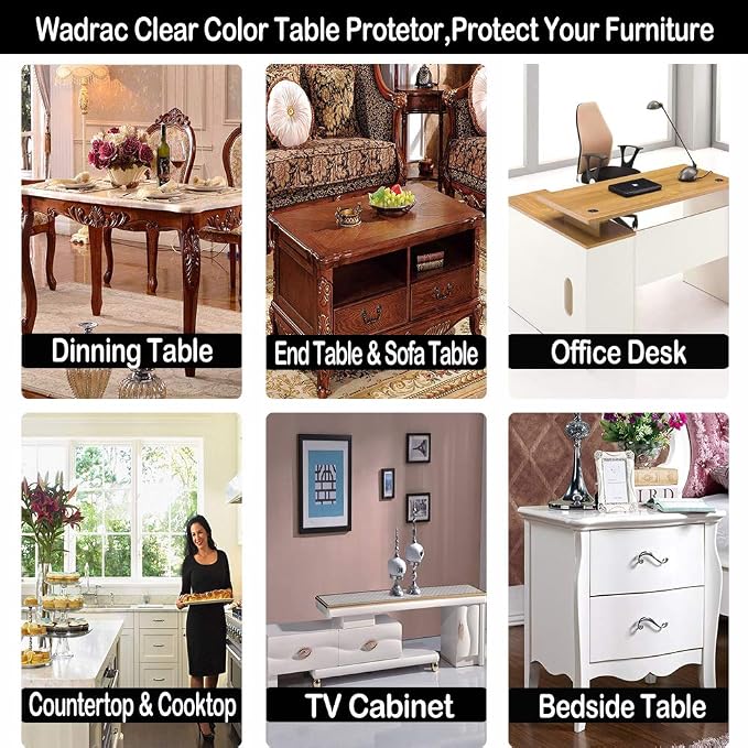 12x40 in Office Desk Blotter Mat Clear Plastic Table Protector Cover Pad PVC