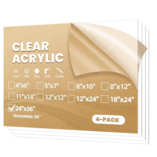 4 Pack 24x36 1/8" Clear Plexiglass Sheets