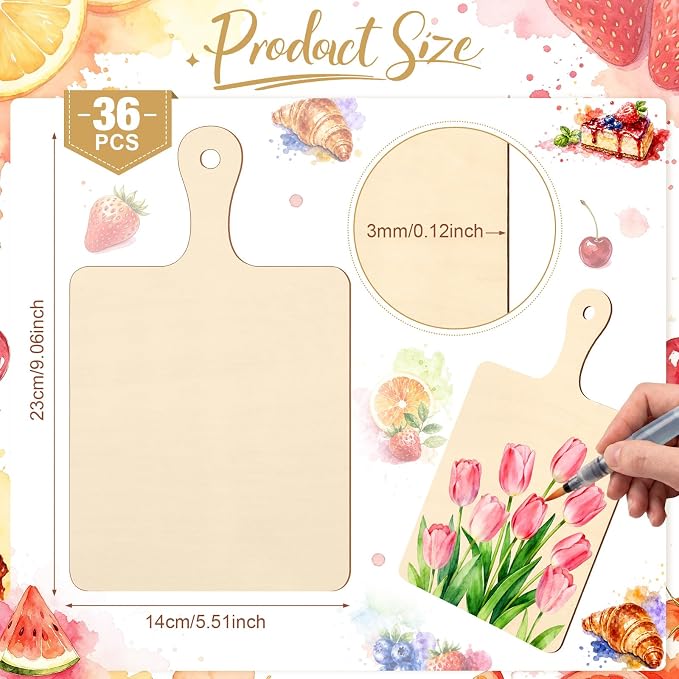 Marsui 12 Pieces Mini Wooden Cutting Board