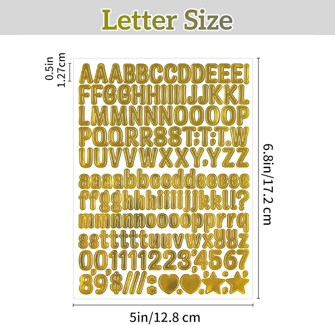 3040Pcs 20 Sheets Small Letter Number Stickers, 0.5inch Self-Adhesive Vinyl
