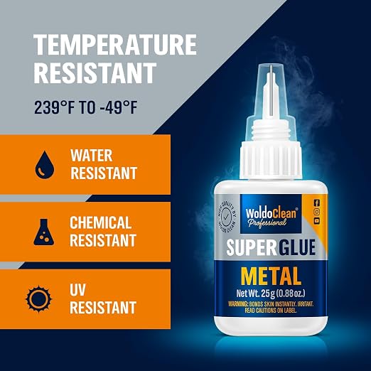 WoldoClean Metal Super Glue 25g Extra Strong Adhesive