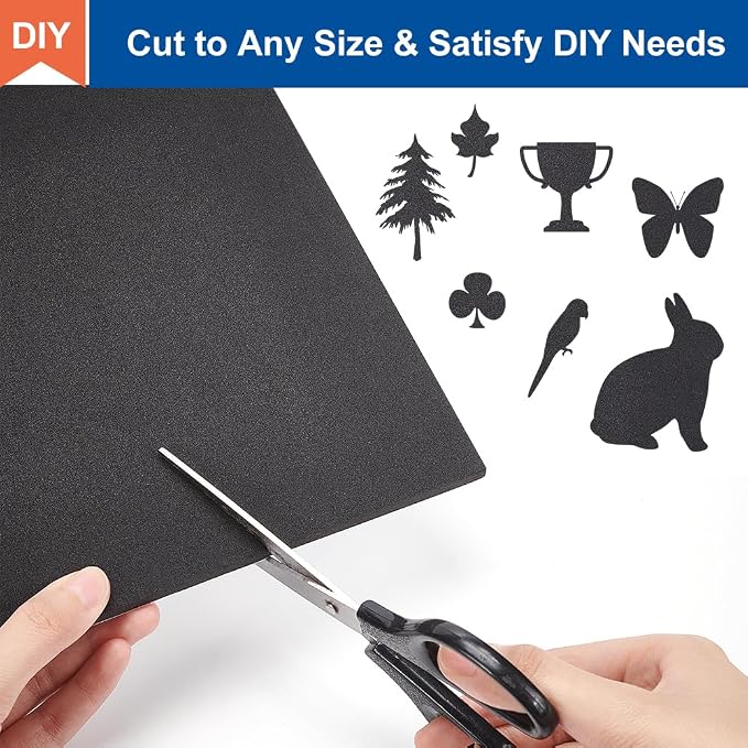 BENECREAT 6 Pcs 5mm Thick Self Adhesive Foam Sheet 8.3x11.8 Inch Black Non-Slip