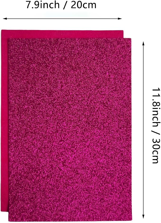Glitter Felt Fabric, 8 x12 inches Felt Square Glitter