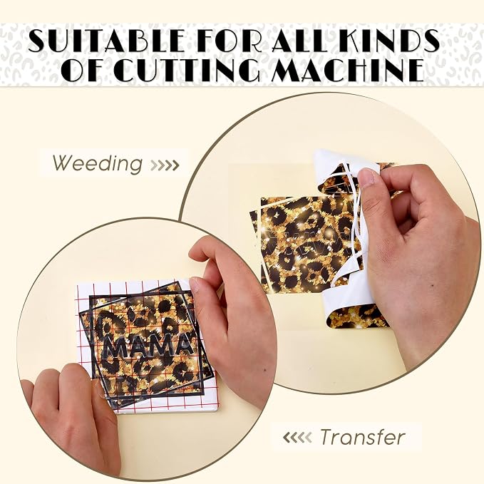 Tintnut Leopard Permanent Vinyl 8 Sheets 12x10in Golden Adhesive Vinyl |