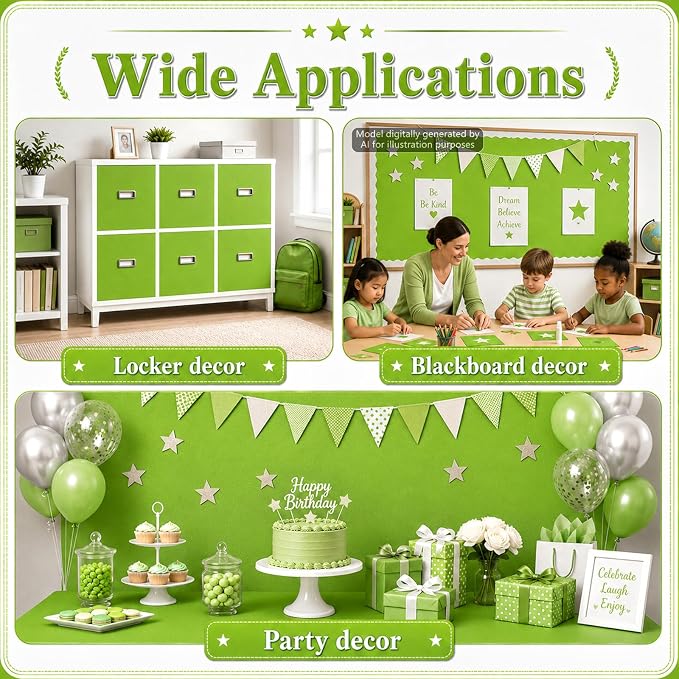 Lime Green Bulletin Board Roll Non-Woven Fabric Poster 16in X 20ft | Back to