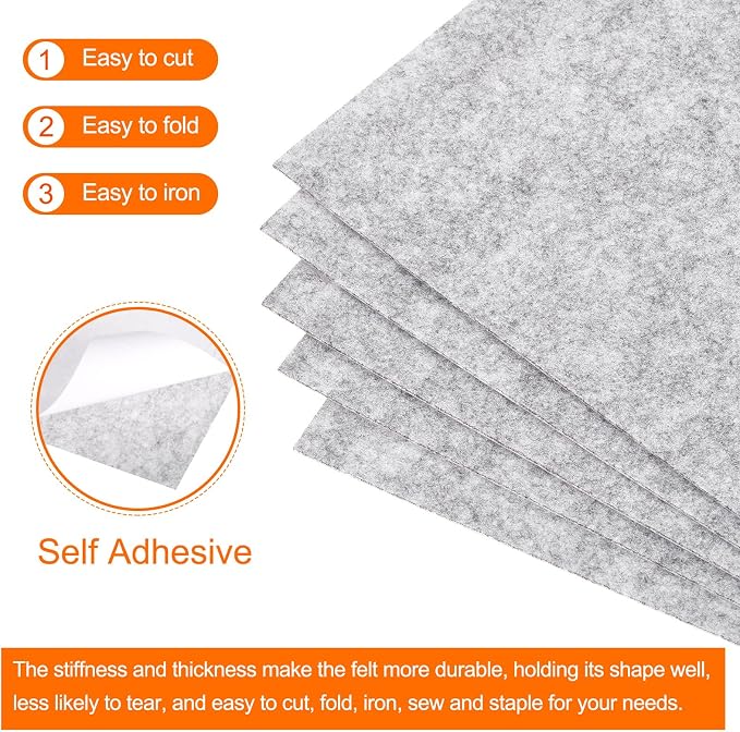 MECCANIXITY Adhesive Felt Sheets, Felt Fabric Crafts Back Adhesive Felt Sheets