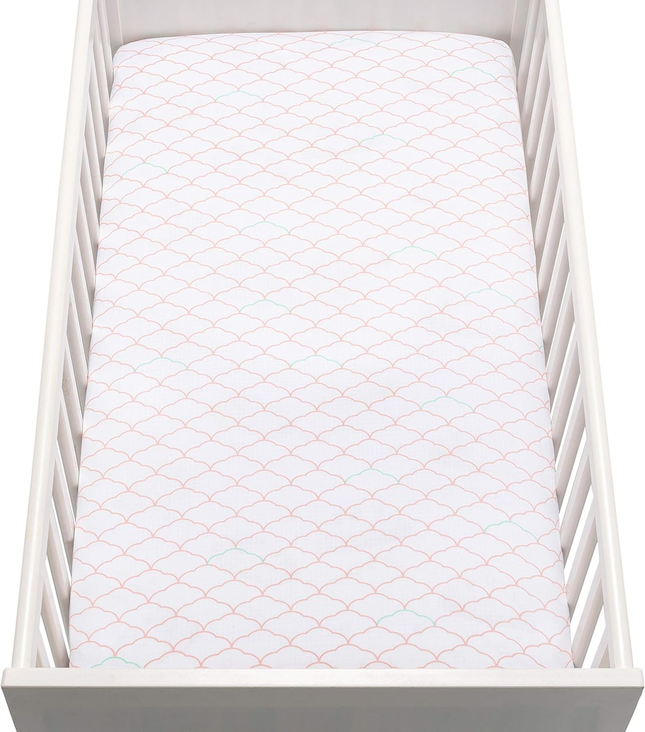 Newton Baby Fitted Single Layer Crib Sheet (2-Pack) - Ultra Breathable and Soft, Organic Cotton, Fits All Standard Cribs, Blush Coral White