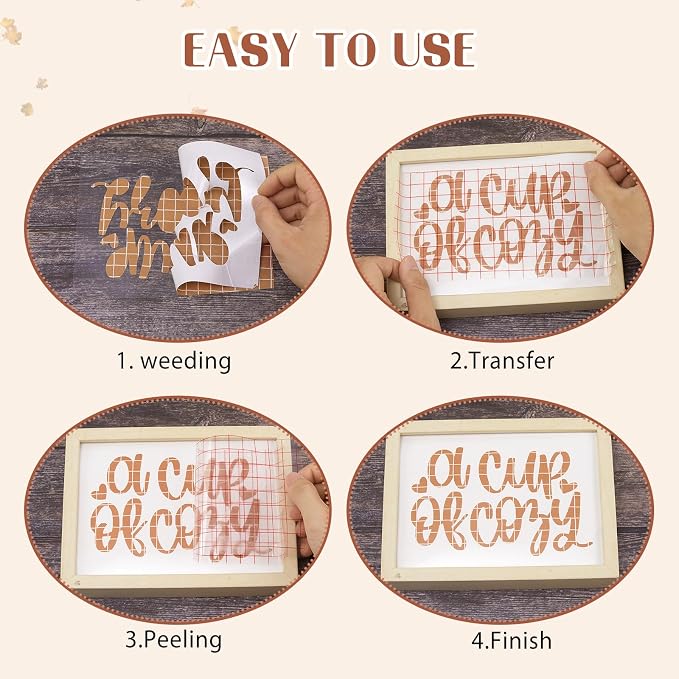 Tintnut Thanksgiving Permanent Vinyl 12 Pcs 12x10in Fall Adhesive Vinyl | Brown