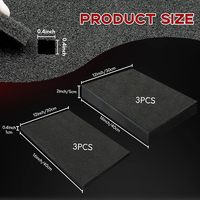 PINGMIC 6 Pack Gun case foam -16 x 12 x 2 Inch Pick and Pluck Foam Sheets