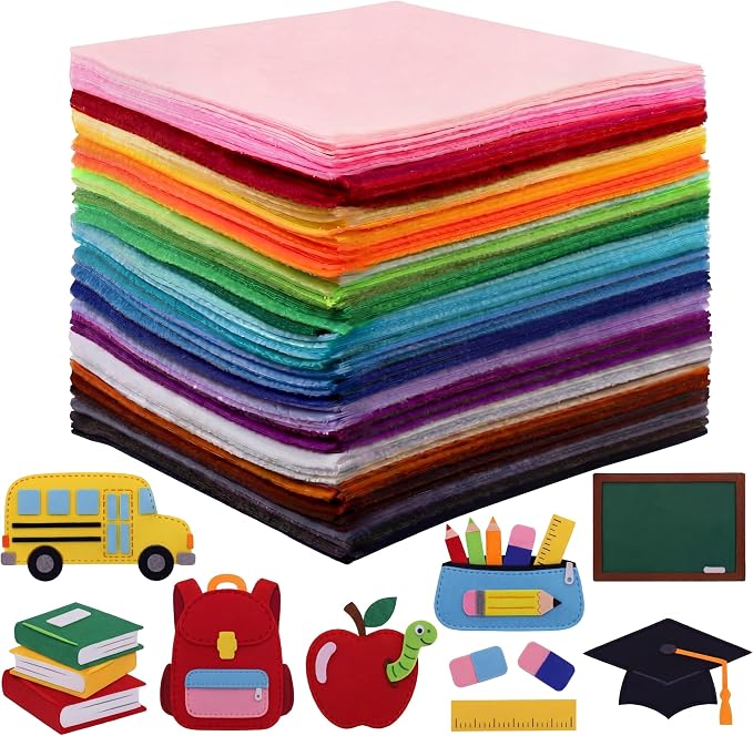 Moukeren 240 Pcs 9.8 x 9.8 Inch Felt Sheets Bulk