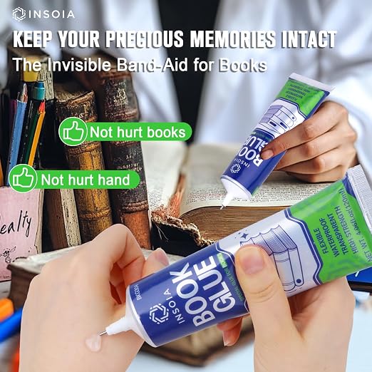 Book Glue, 15ML x 2 Book Adhesive, Flexible Paper Glue