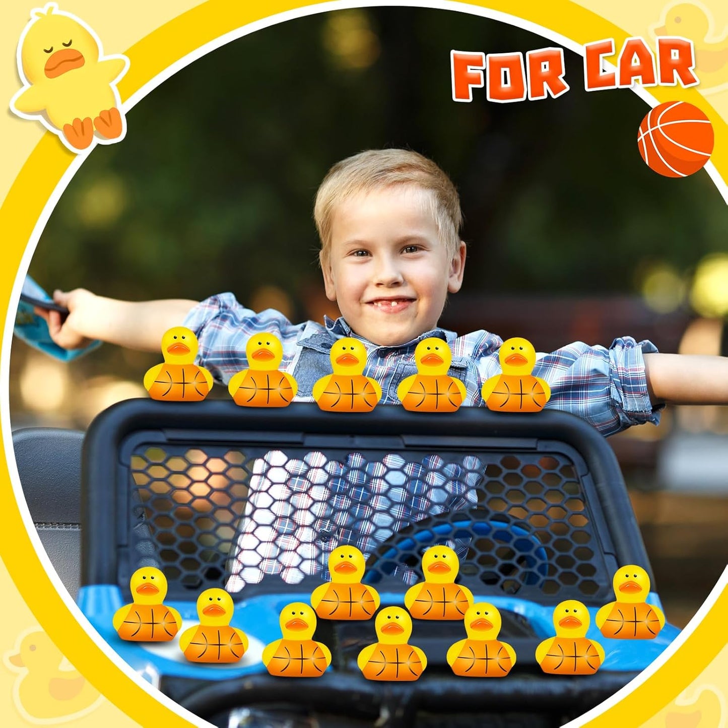 Deekin 50 Pcs Rubber Duck 2 Inch Bulk Sport Party Favors for Birthday Party Decorations Club Player Gift (Basketball Player)