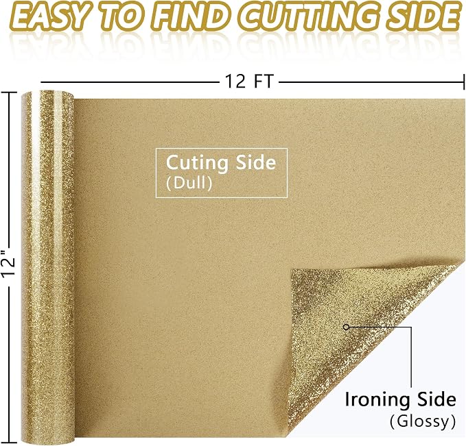 TORC Champagne Glitter HTV Champagne Heat Transfer Vinyl HTV Rolls