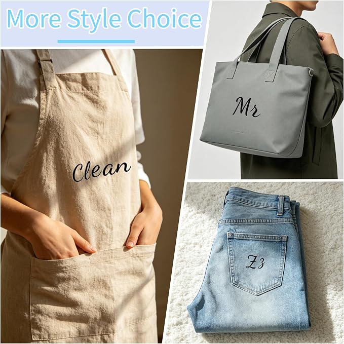 12pcs Iron on Letters for Clothing, Heat Transfer Vinyl Letters, DIY Fabric