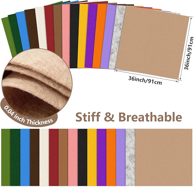 Felt Fabric 36'' X 36'' Large Felt Sheets Stiff Craft Felt by The Yard