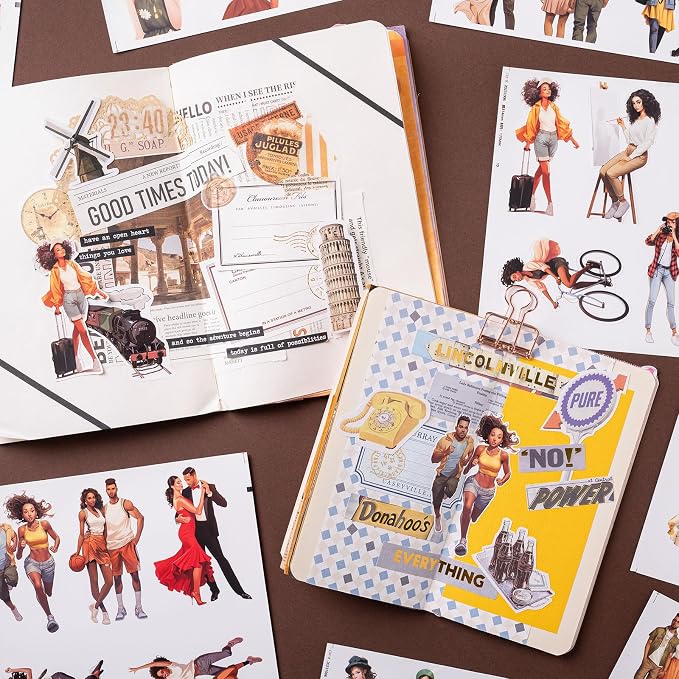 JOYCHOIC Scrapbook Stickers Set, Junk Journal Supplies, Planner DIY Arts Craft