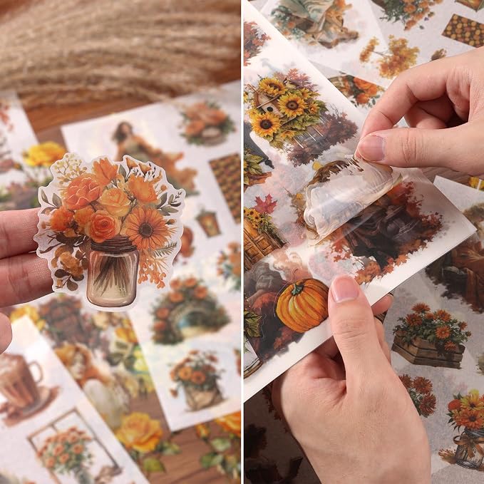 Scrapbook Stickers 20 Sheets 240 Pre-Cut Washi Stickers