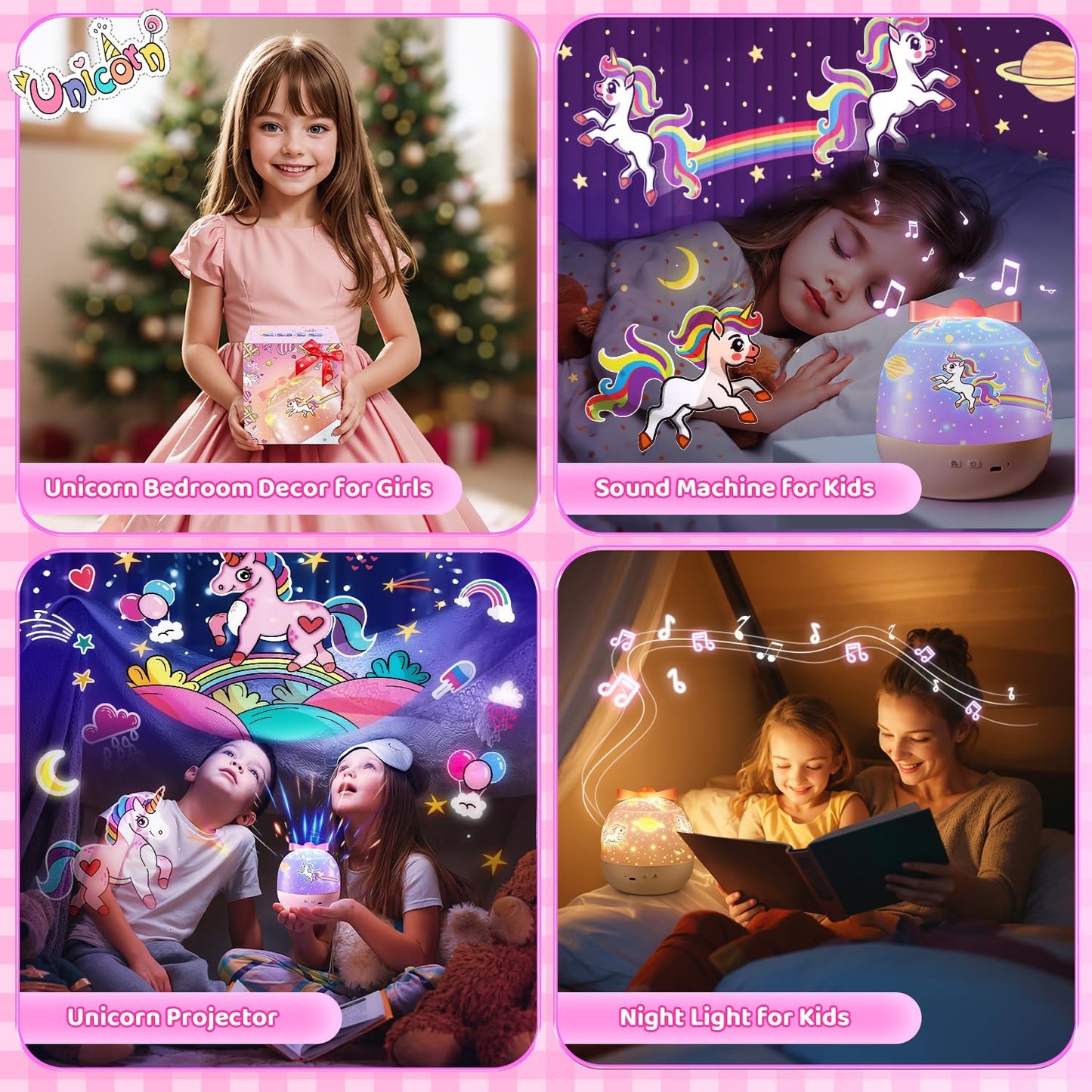 PIKOY Kids Toys for Girls Gifts, 15 Films Light Projector for Girls Toys Age 6-8, 15 Soothing Music for Kids Toys 0-10,Star+Unicorn+Princess+Mermaid Projector Toddler Girl Toys, 1 Year Old Girl Gifts