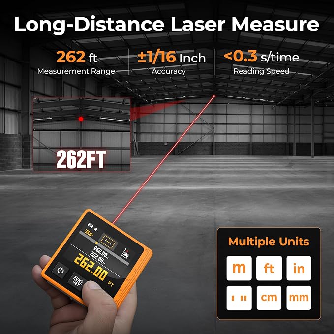 Laser Measuring Tool, 262ft Laser Measure