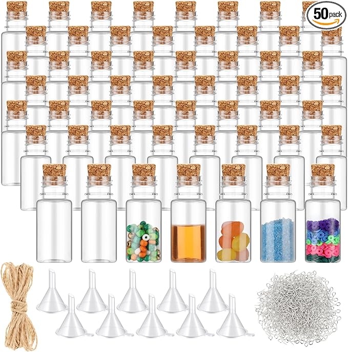 Bokon 50 Packs Mini Plastic Bottles