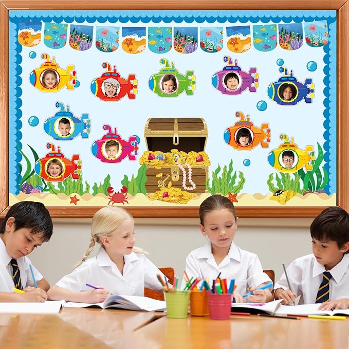 gisgfim 80Pcs Summer Cutouts Submarine Decorations Under The Sea Bulletin Board