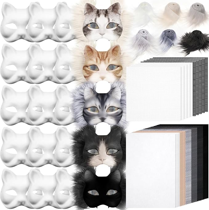 Seenelling DIY Therian Mask Kit Blank Cat Mask