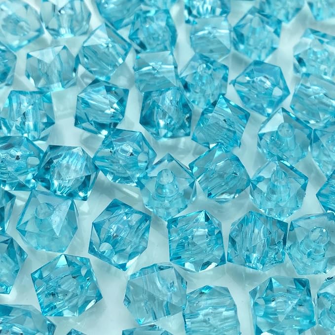400pcs 8mm Acrylic Cube Faceted Beads Colorful Square Plastic Spacer Beads
