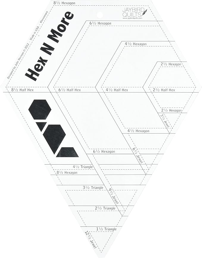 Jaybird Quilts Hex N More Ruler – Acrylic Quilting Template