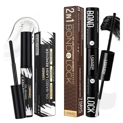 LASHVIEW Lash Bond and Seal & Lash Remover Kit Super Strong Hold 7Day+ Cluster