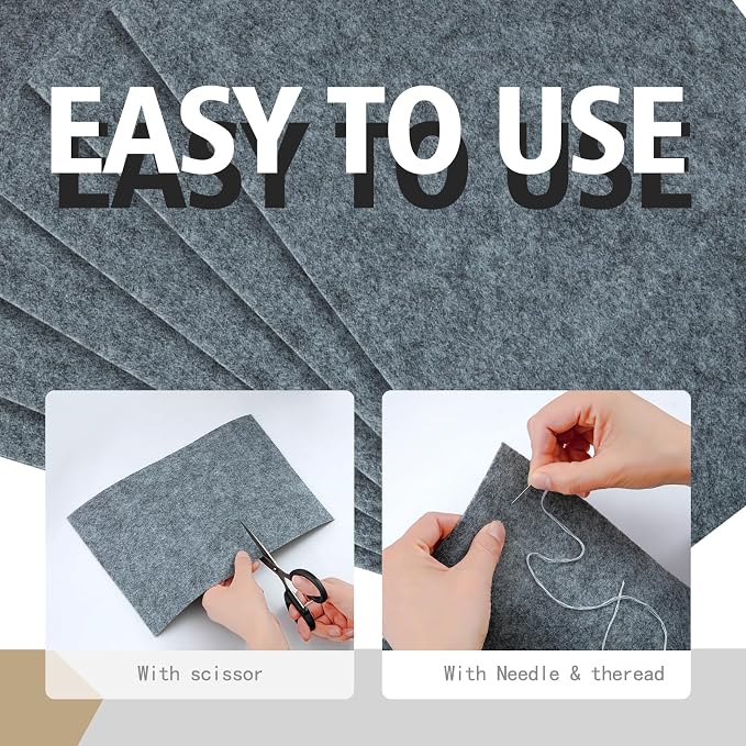 HaoFeiJH Grey Felt Fabric Sheets