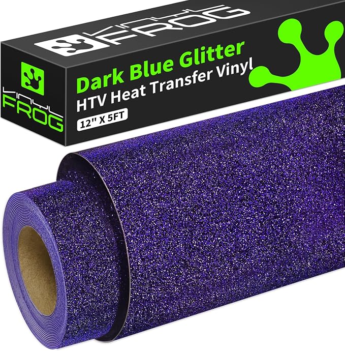 VINYL FROG Purple Glitter HTV Vinyl Heat Transfer Vinyl Roll 12" x5ft