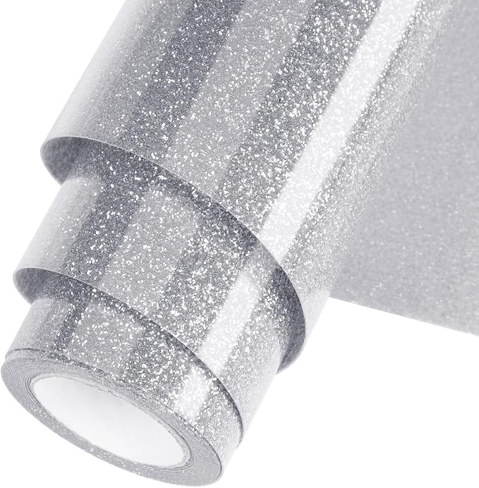 Silver Glitter HTV Heat Transfer Vinyl Roll 12inch x 10 ft