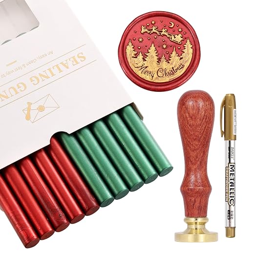 Yoption Wax Seal Kit, Santa Claus and Elk Wax Seal Stamp, Wine Packages