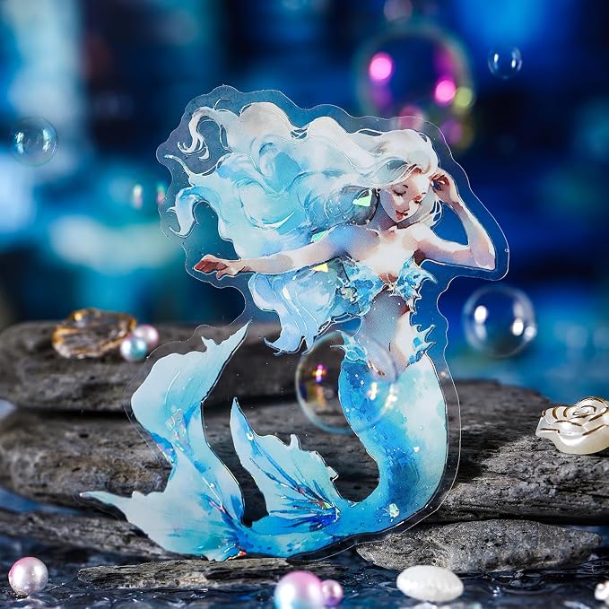 Yoksas Holographic Shiny Fantasy Mermaid Big Stickers
