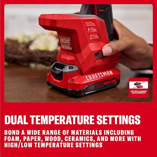 CRAFTSMAN V20 Mini Cordless Hot Glue Gun and Sticks Set