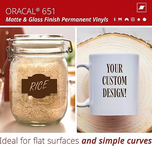 ORACAL 651 Matte Brown Vinyl Durable Roll Easy to Weed Permanent Adhesive Craft