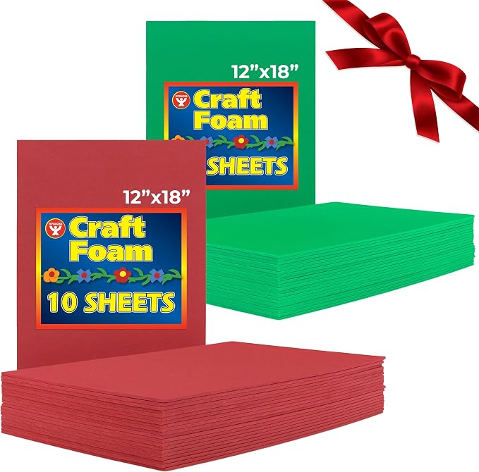 Hygloss Sheets Colorful Foam for DIY Arts & Craft, 10 Sheets Each of red and