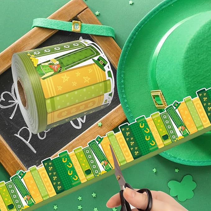 69 Feet St Patricks Day Bulletin Board Decorations Lucky Green Shamrock Clover